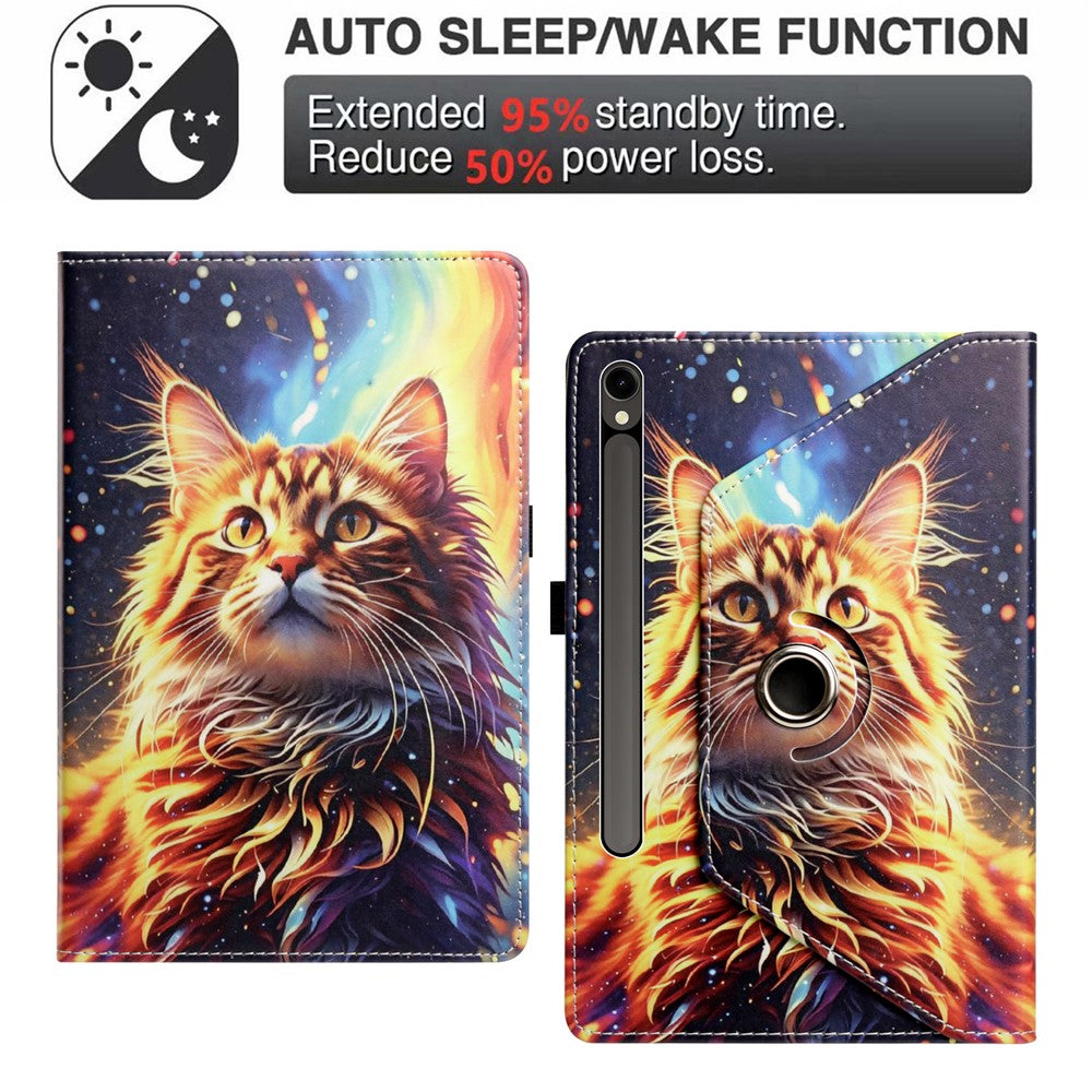 Til Samsung Galaxy Tab S10+ / Galaxy Tab S9+ / Galaxy Tab S9 FE+ Cover Roterende Stand Mønster PU Læder + TPU Tablet Cover