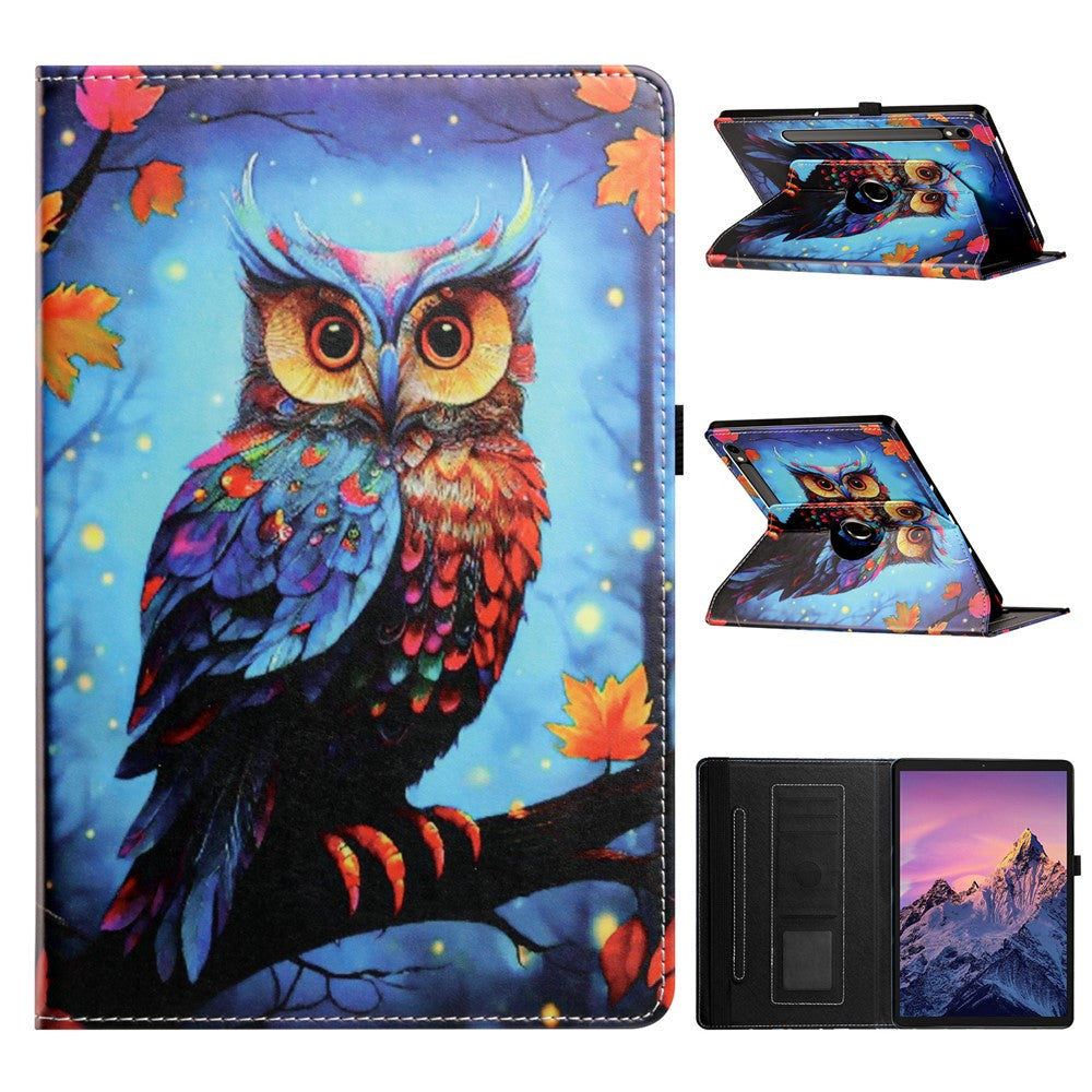 Til Samsung Galaxy Tab S10+ / Galaxy Tab S9+ / Galaxy Tab S9 FE+ Cover Roterende Stand Mønster PU Læder + TPU Tablet Cover