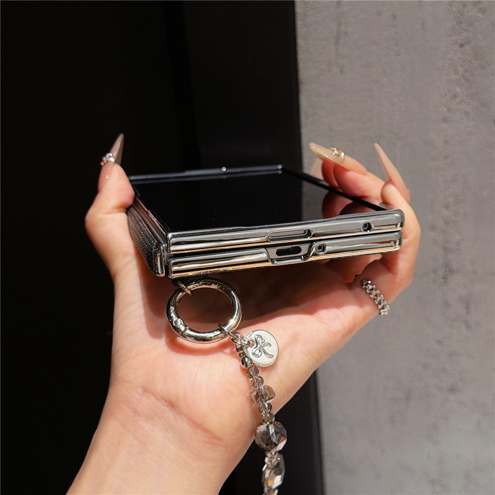 Til Samsung Galaxy Z Fold8 Magnetisk Etui Perlemorsglimmer Stødsikkert PC Telefoncover med Perlekæde