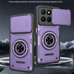 Magnetic Case for Honor 400 Smart 4G / 400 Smart 5G / X7d 4G Sliding Camera Cover TPU+PC Phone Cover with Rotating Kickstand