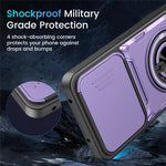 Magnetic Case for Honor 400 Smart 4G / 400 Smart 5G / X7d 4G Sliding Camera Cover TPU+PC Phone Cover with Rotating Kickstand