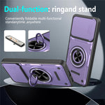 Magnetic Case for Honor 400 Smart 4G / 400 Smart 5G / X7d 4G Sliding Camera Cover TPU+PC Phone Cover with Rotating Kickstand