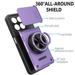 Magnetic Case for Honor 400 Smart 4G / 400 Smart 5G / X7d 4G Sliding Camera Cover TPU+PC Phone Cover with Rotating Kickstand