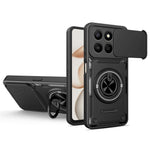 Magnetic Case for Honor 400 Smart 4G / 400 Smart 5G / X7d 4G Sliding Camera Cover TPU+PC Phone Cover with Rotating Kickstand
