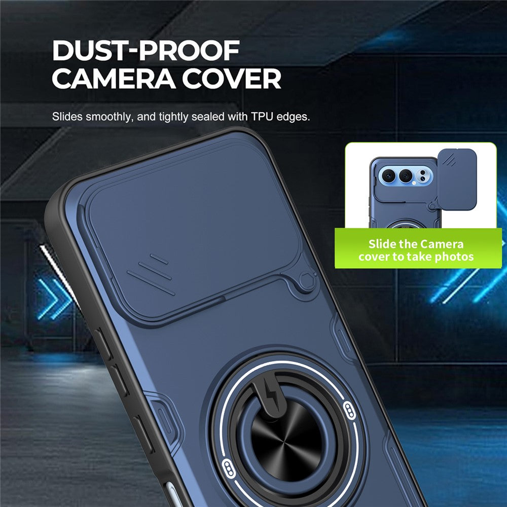 Til Honor 500 5G / 500 Pro 5G Magnetisk cover Skydbart kameradæksel TPU+PC telefoncover med roterende støttefod