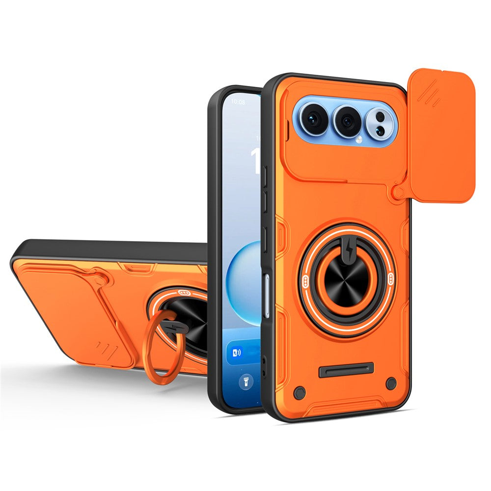 Til Honor 500 5G / 500 Pro 5G Magnetisk cover Skydbart kameradæksel TPU+PC telefoncover med roterende støttefod