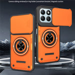 For Honor X8c 4G / X8b 4G Magnetic Case Sliding Camera Cover TPU+PC Phone Cover with Rotating Kickstand