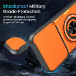 For Honor X8c 4G / X8b 4G Magnetic Case Sliding Camera Cover TPU+PC Phone Cover with Rotating Kickstand