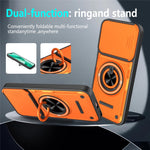 For Honor X8c 4G / X8b 4G Magnetic Case Sliding Camera Cover TPU+PC Phone Cover with Rotating Kickstand