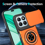 For Honor X8c 4G / X8b 4G Magnetic Case Sliding Camera Cover TPU+PC Phone Cover with Rotating Kickstand