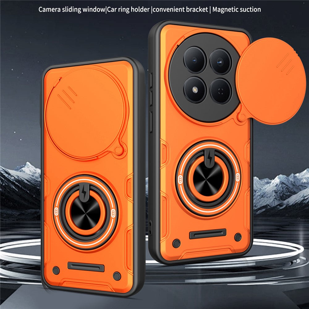 Magnetisk Cover til Honor Magic7 Lite 5G / X60 Pro 5G / X9c 5G Skydelåg til Kamera TPU+PC Telefoncover med Roterende Stander