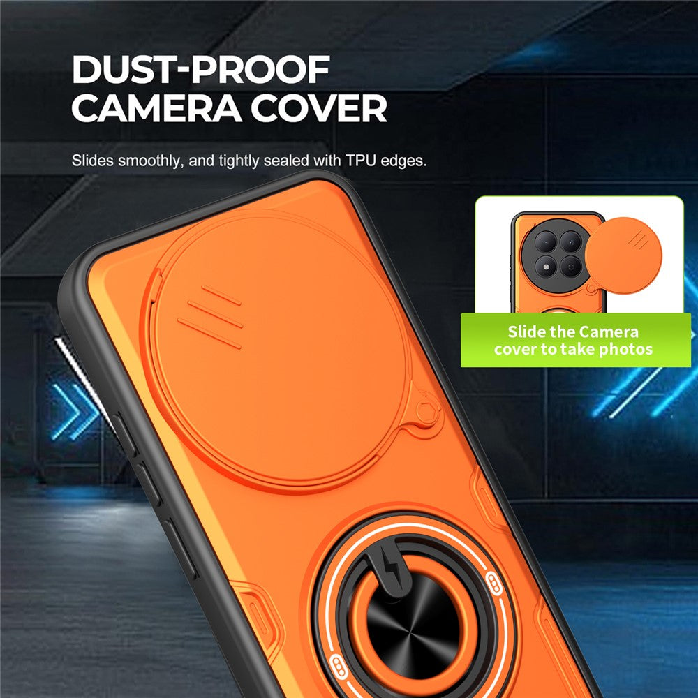 Magnetisk Cover til Honor Magic7 Lite 5G / X60 Pro 5G / X9c 5G Skydelåg til Kamera TPU+PC Telefoncover med Roterende Stander