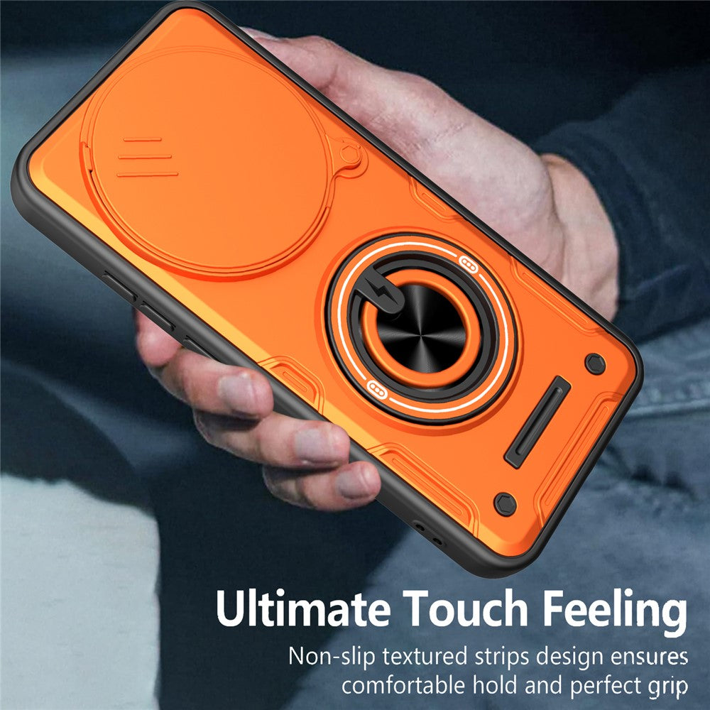 Magnetic Case for Honor Magic7 Lite 5G / X60 Pro 5G / X9c 5G Sliding Camera Cover TPU+PC Phone Cover with Rotating Kickstand