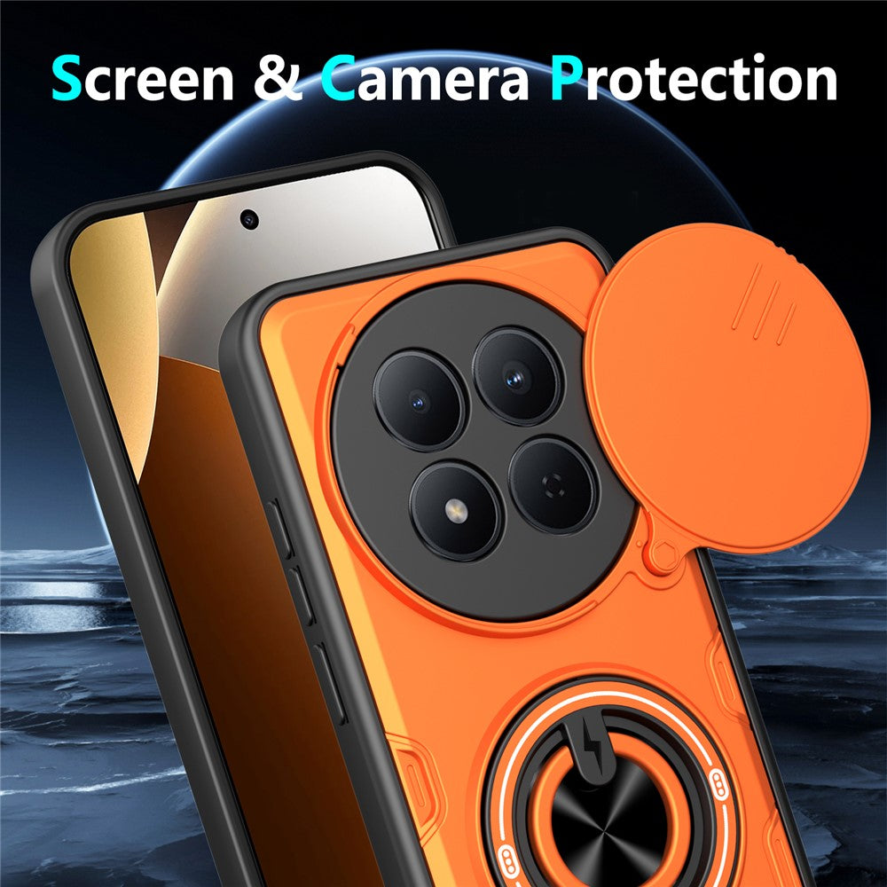 Magnetic Case for Honor Magic7 Lite 5G / X60 Pro 5G / X9c 5G Sliding Camera Cover TPU+PC Phone Cover with Rotating Kickstand