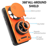 Magnetisk Cover til Honor Magic7 Lite 5G / X60 Pro 5G / X9c 5G Skydelåg til Kamera TPU+PC Telefoncover med Roterende Stander