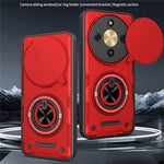 Magnetic Case for Honor Magic8 Lite 5G / X9d 5G / X70 5G Sliding Camera Cover TPU+PC Phone Cover with Rotating Kickstand
