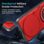Magnetic Case for Honor Magic8 Lite 5G / X9d 5G / X70 5G Sliding Camera Cover TPU+PC Phone Cover with Rotating Kickstand