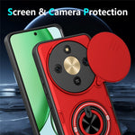 Magnetic Case for Honor Magic8 Lite 5G / X9d 5G / X70 5G Sliding Camera Cover TPU+PC Phone Cover with Rotating Kickstand