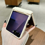For Samsung Galaxy Z Flip7 5G Case Heart Clover Kickstand PC Phone Cover with Screen Protector
