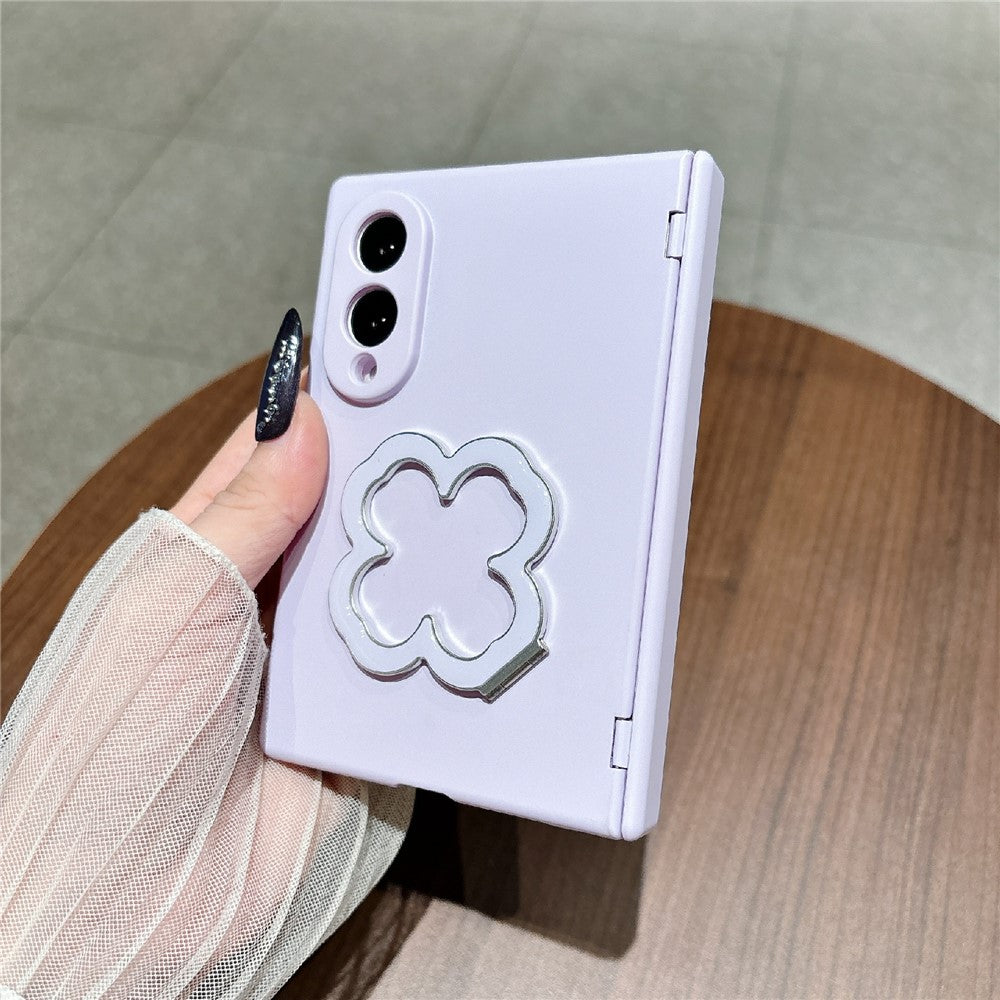 For Samsung Galaxy Z Fold8 Case Heart Clover Kickstand PC Phone Cover with Screen Protector