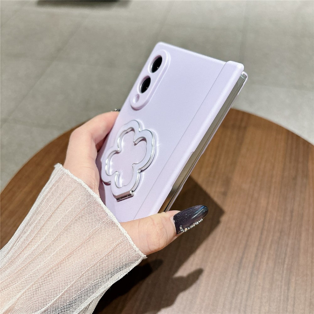 For Samsung Galaxy Z Fold8 Case Heart Clover Kickstand PC Phone Cover with Screen Protector