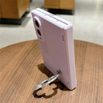 For Samsung Galaxy Z Fold8 Case Heart Clover Kickstand PC Phone Cover with Screen Protector