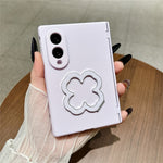 For Samsung Galaxy Z Fold8 Case Heart Clover Kickstand PC Phone Cover with Screen Protector