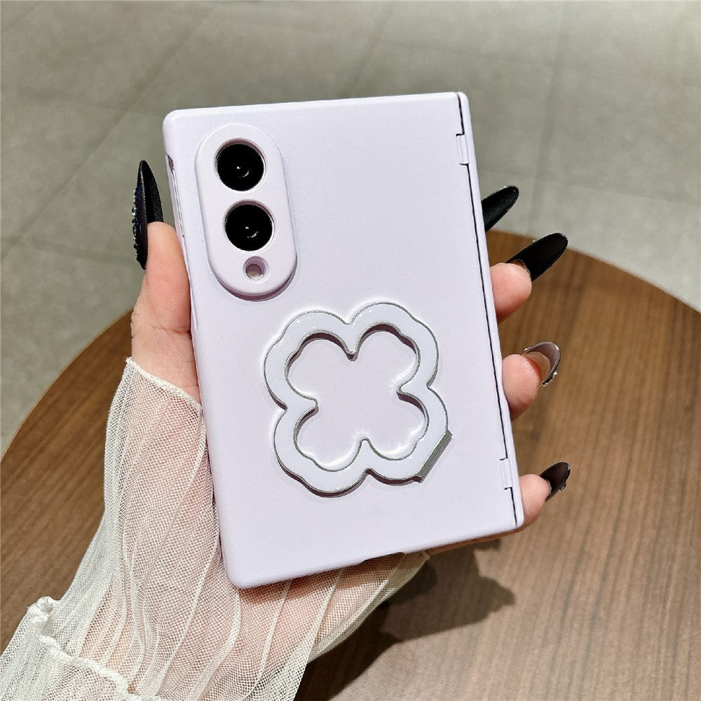 For Samsung Galaxy Z Fold8 Case Heart Clover Kickstand PC Phone Cover with Screen Protector