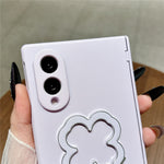 For Samsung Galaxy Z Fold8 Case Heart Clover Kickstand PC Phone Cover with Screen Protector