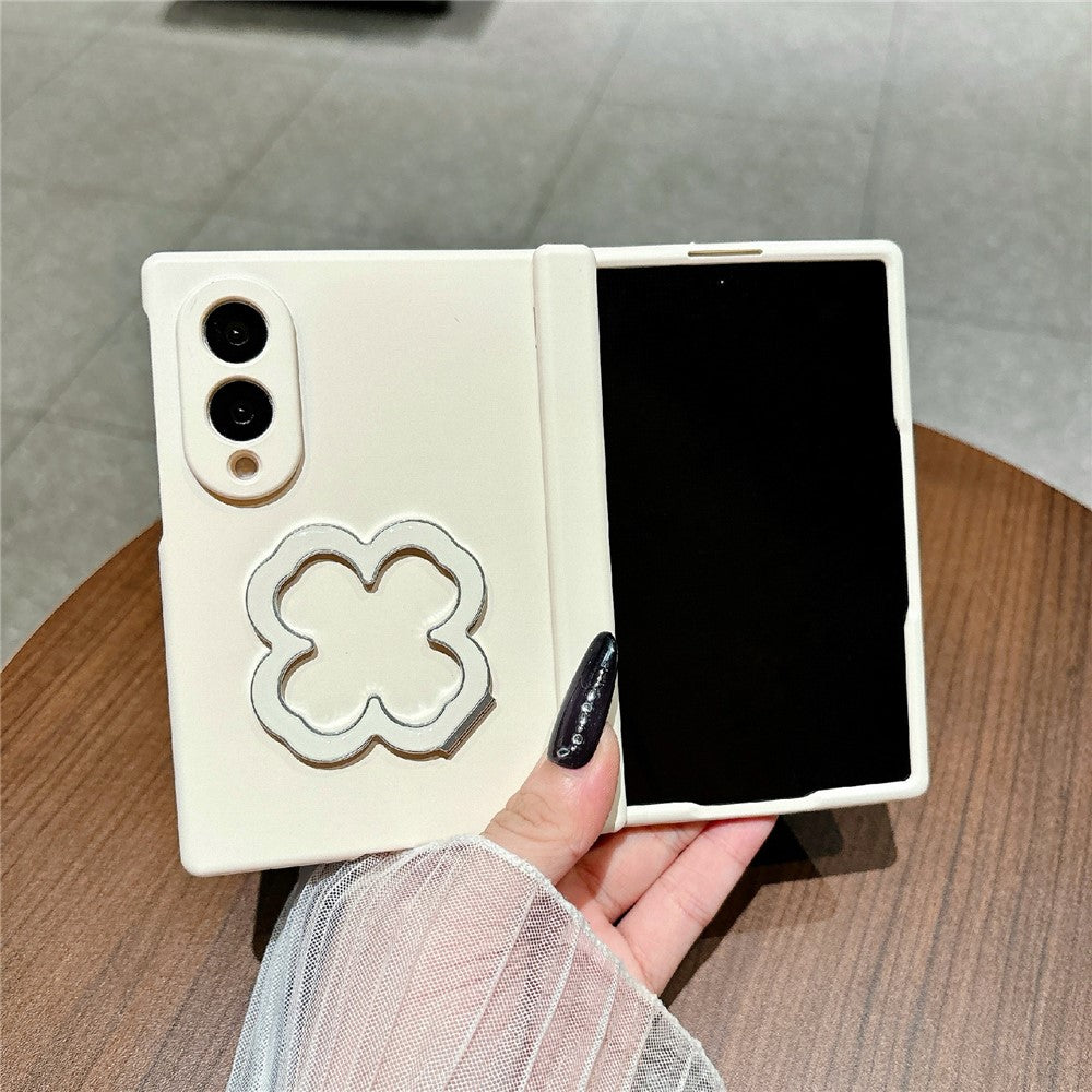 For Samsung Galaxy Z Fold8 Case Heart Clover Kickstand PC Phone Cover with Screen Protector