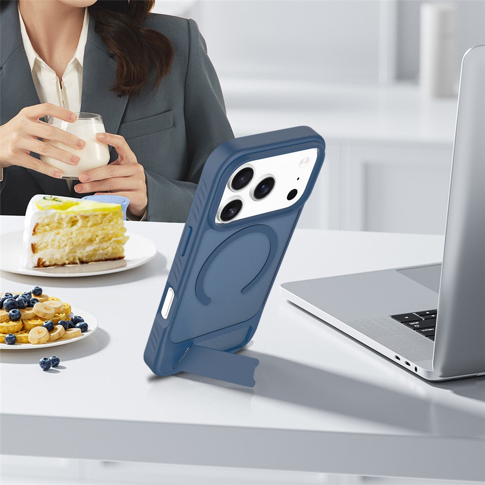 Til iPhone 18 Pro Max / 17 Pro Max Magnetisk Cover Ring Kickstand PC + TPU Skin Touch Telefoncover