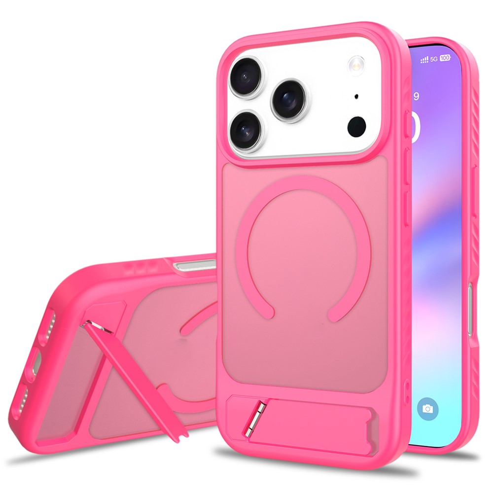 Til iPhone 18 Pro Max / 17 Pro Max Magnetisk Cover Ring Kickstand PC + TPU Skin Touch Telefoncover