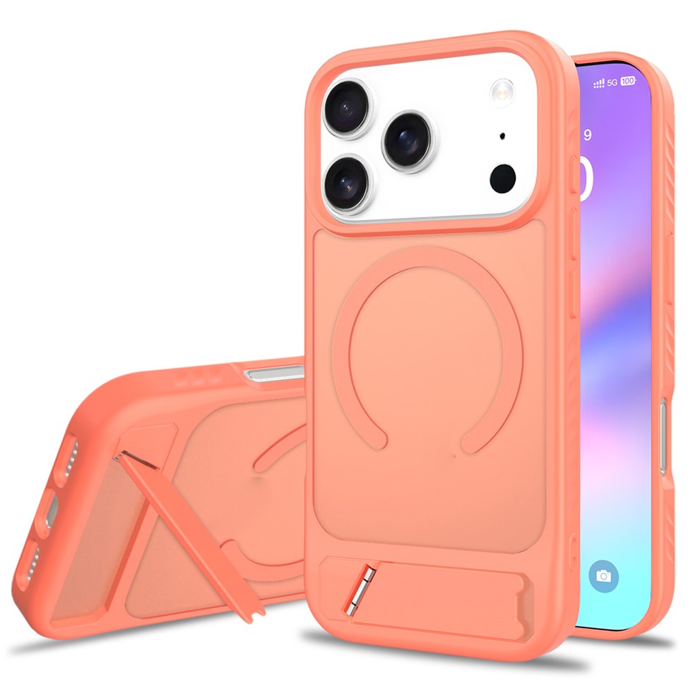 Til iPhone 18 Pro Max / 17 Pro Max Magnetisk Cover Ring Kickstand PC + TPU Skin Touch Telefoncover