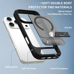 For iPhone 18 Pro / 17 Pro Magnetic Case Ring Kickstand PC + TPU Skin Touch Phone Cover