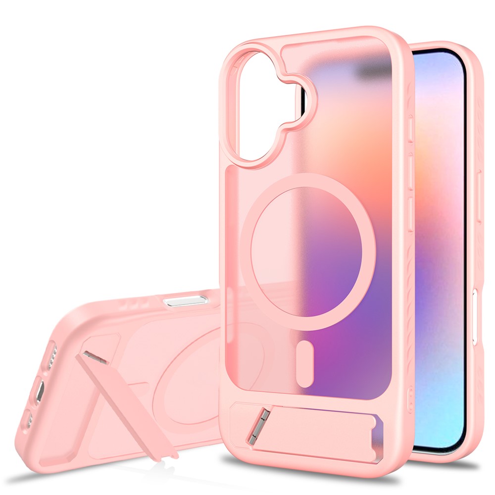 Til iPhone 17 Magnetisk Cover Ring Kickstand PC + TPU Skin Touch Telefoncover
