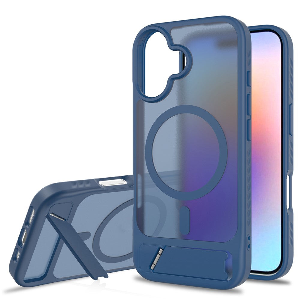 Til iPhone 17 Magnetisk Cover Ring Kickstand PC + TPU Skin Touch Telefoncover