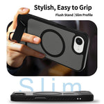 For iPhone 17th / 16th Magnetic Case Ring Kickstand PC + TPU Skin Touch Phone Cover