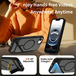 For iPhone 17th / 16th Magnetic Case Ring Kickstand PC + TPU Skin Touch Phone Cover