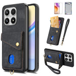For Xiaomi 17 Case with Tempered Glass Screen Protector Card Holder Retro PU Leather Phone Back Cover