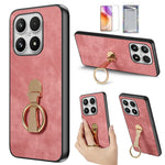 For Xiaomi 17 Case with Tempered Glass Screen Protector Folding Kickstand Retro Leather Phone Back Cover