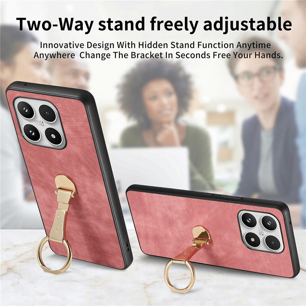 For Xiaomi 17 Case with Tempered Glass Screen Protector Folding Kickstand Retro Leather Phone Back Cover