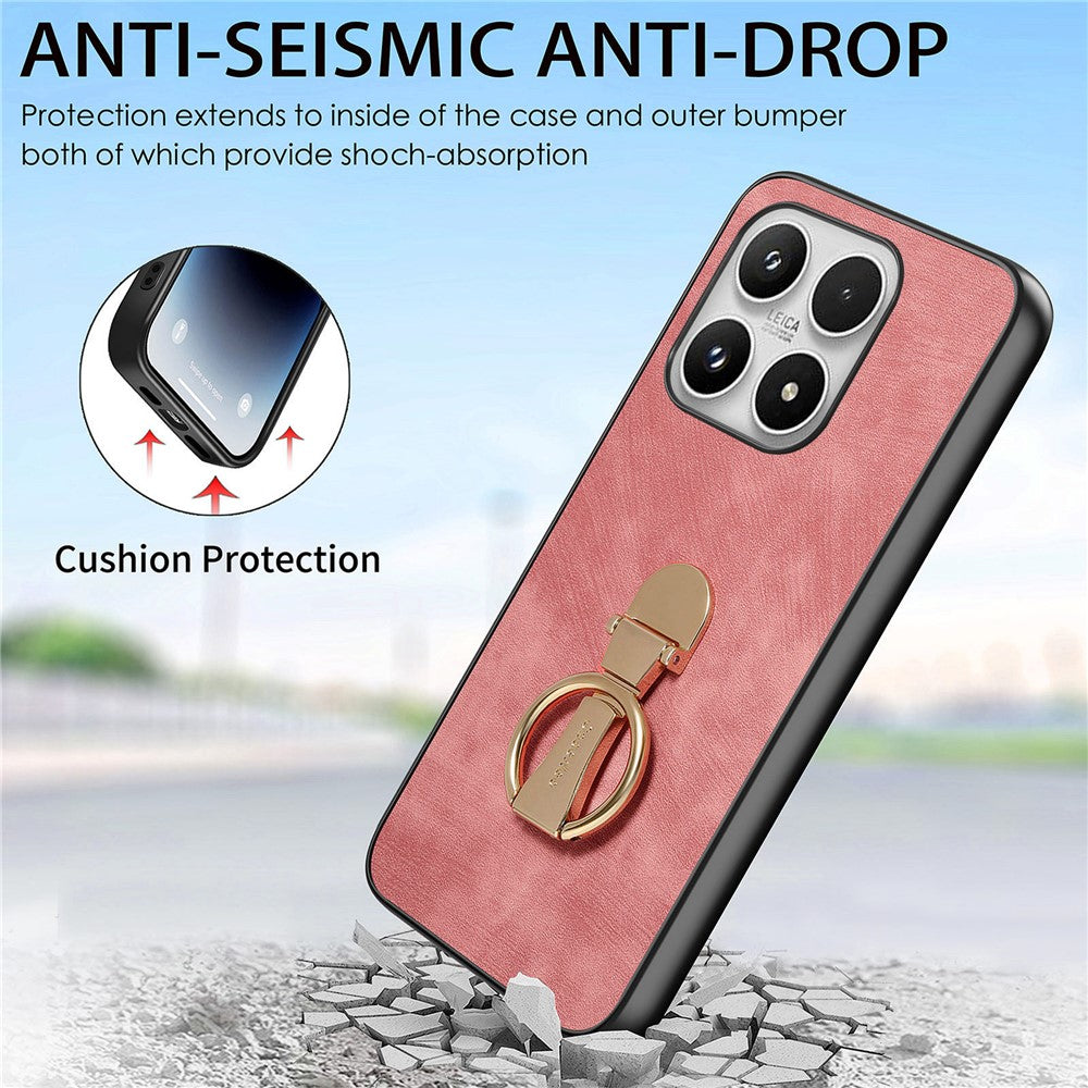 For Xiaomi 17 Case with Tempered Glass Screen Protector Folding Kickstand Retro Leather Phone Back Cover