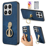 For Xiaomi 17 Case with Tempered Glass Screen Protector Folding Kickstand Retro Leather Phone Back Cover