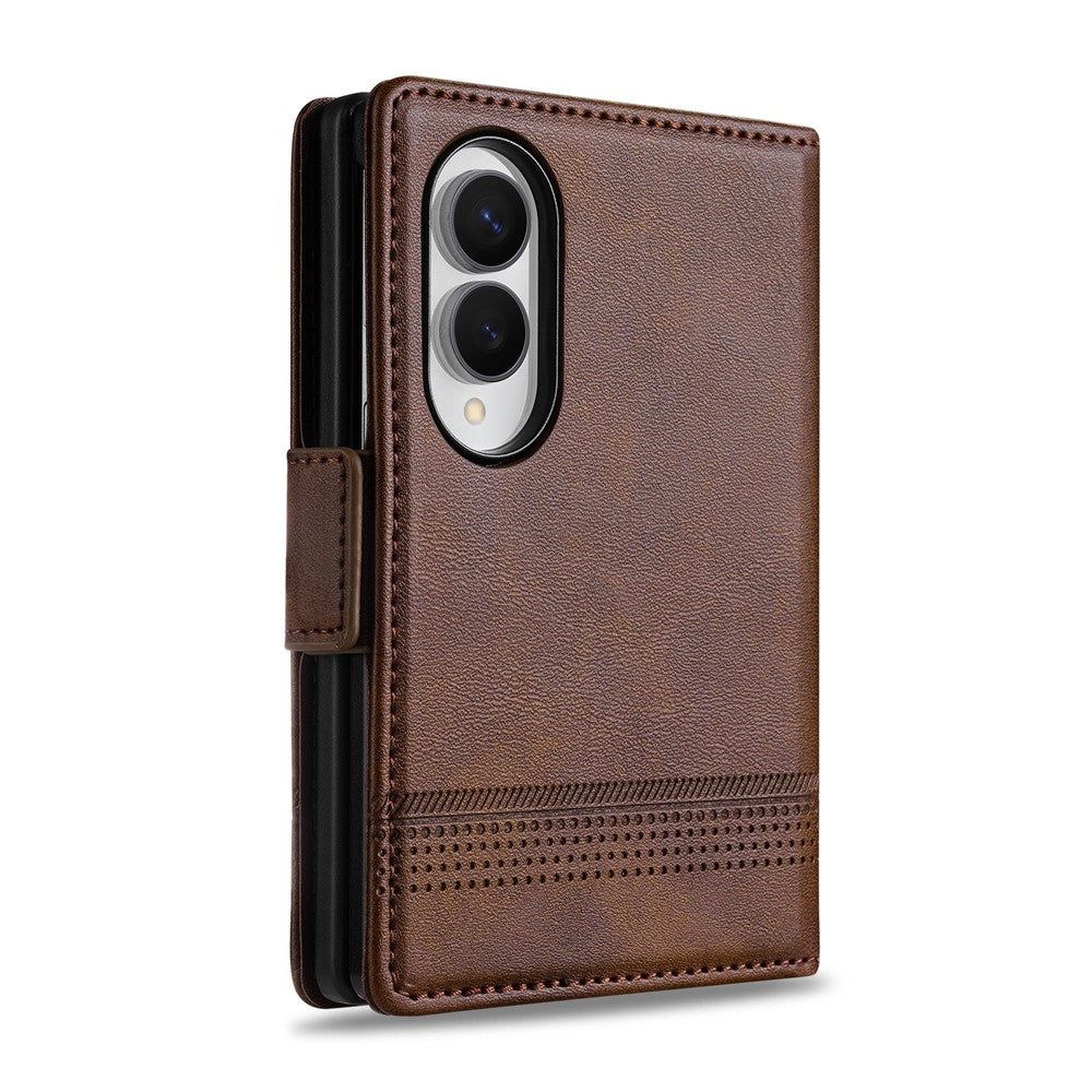 AZNS For Samsung Galaxy Z Fold8 Case Cowhide Texture PU Leather Wallet Phone Cover