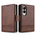 AZNS For Samsung Galaxy Z Fold8 Case Cowhide Texture PU Leather Wallet Phone Cover