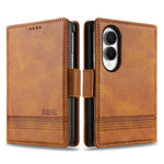 AZNS For Samsung Galaxy Z Fold8 Case Cowhide Texture PU Leather Wallet Phone Cover