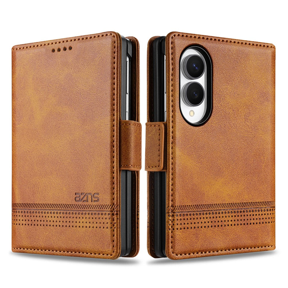 AZNS For Samsung Galaxy Z Fold8 Case Cowhide Texture PU Leather Wallet Phone Cover