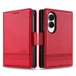 AZNS For Samsung Galaxy Z Fold8 Case Cowhide Texture PU Leather Wallet Phone Cover
