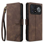 AZNS A2 for Xiaomi Poco F9 Pro 5G / Redmi K100 Pro 5G (China) Leather Case with Wrist Strap RFID Blocking Wallet Stand Phone Cover
