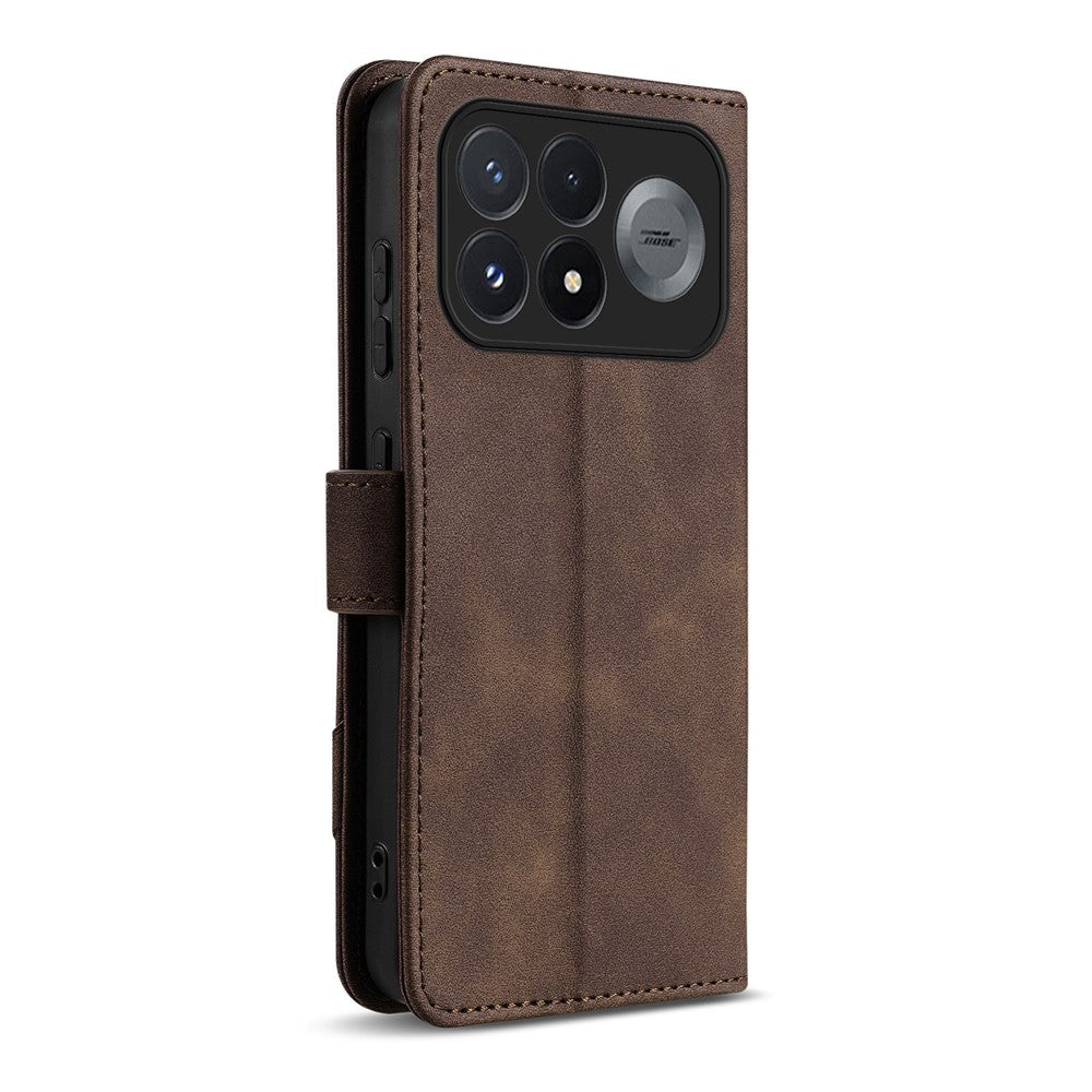 AZNS A2 for Xiaomi Redmi K100 Pro Max 5G (China)  /  Poco F9 Ultra 5G Leather Case with Wrist Strap RFID Blocking Wallet Stand Phone Cover